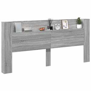 Čelo postele úložný prostor a LED šedé sonoma 220x16,5x103,5 cm - obrázek 12