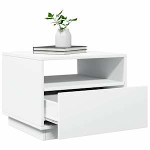 Konferenční stolek s LED osvětlením bílý 50 x 49 x 40 cm - obrázek 6