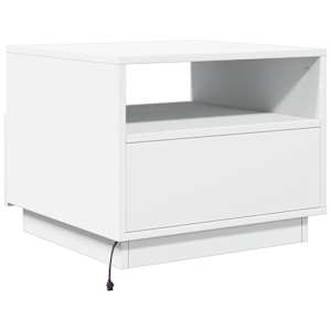 Konferenční stolek s LED osvětlením bílý 50 x 49 x 40 cm - obrázek 9