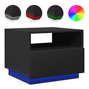 Konferenční stolek s LED osvětlením černý 50 x 49 x 40 cm - obrázek 2
