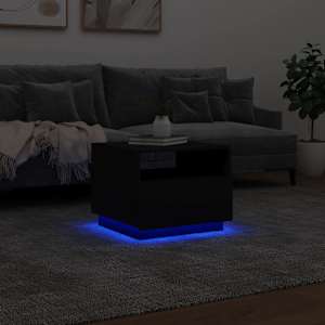 Konferenční stolek s LED osvětlením černý 50 x 49 x 40 cm - obrázek 5