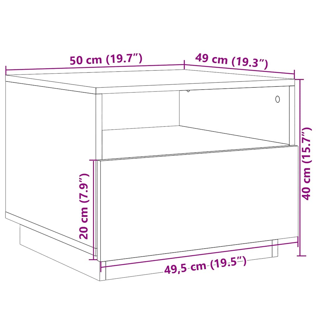 Konferenční stolek s LED osvětlením dub sonoma 50 x 49 x 40 cm - obrázek 15