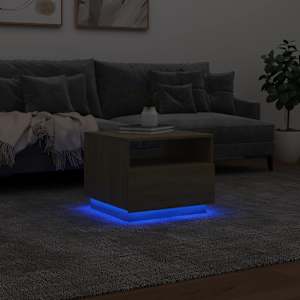 Konferenční stolek s LED osvětlením dub sonoma 50 x 49 x 40 cm - obrázek 5