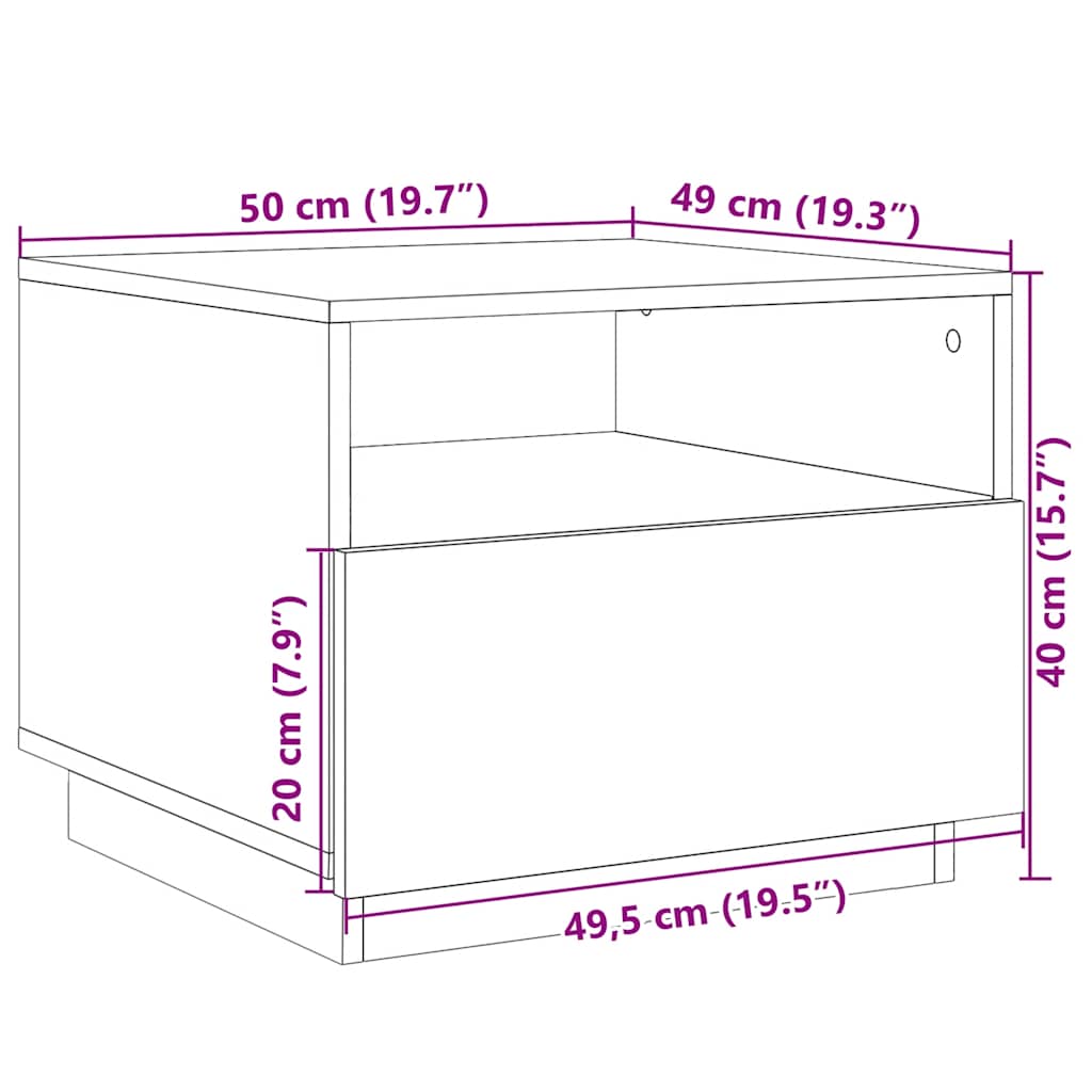 Konferenční stolek s LED osvětlením betonově šedý 50x49x40 cm - obrázek 15