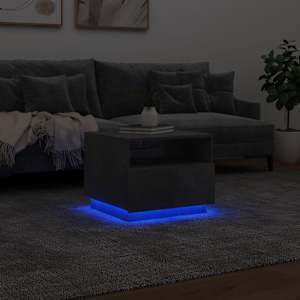 Konferenční stolek s LED osvětlením betonově šedý 50x49x40 cm - obrázek 5