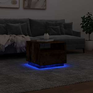 Konferenční stolek s LED osvětlením kouřový dub 50 x 49 x 40 cm - obrázek 5