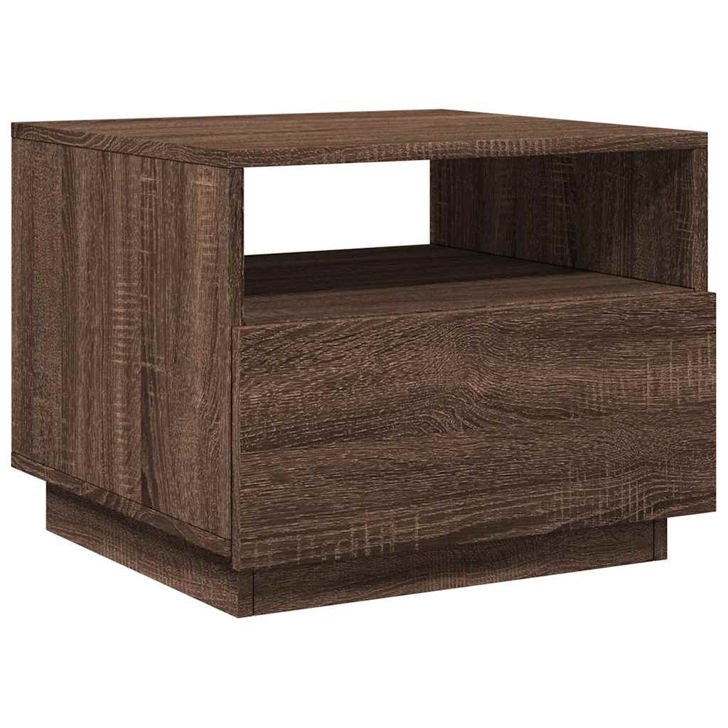 vidaXL Salontafel met LED-verlichting 50x49x40 cm bruin eikenkleur afbeelding