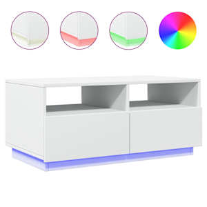 Konferenční stolek s LED osvětlením bílý 90 x 49 x 40 cm - obrázek 2