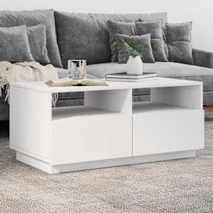 Konferenční stolek s LED osvětlením bílý 90 x 49 x 40 cm - obrázek 1