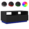 vidaXL kohvilaud LED-tuledega, must, 90x49x40 cm
