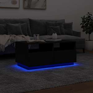 Konferenční stolek s LED osvětlením černý 90 x 49 x 40 cm - obrázek 5