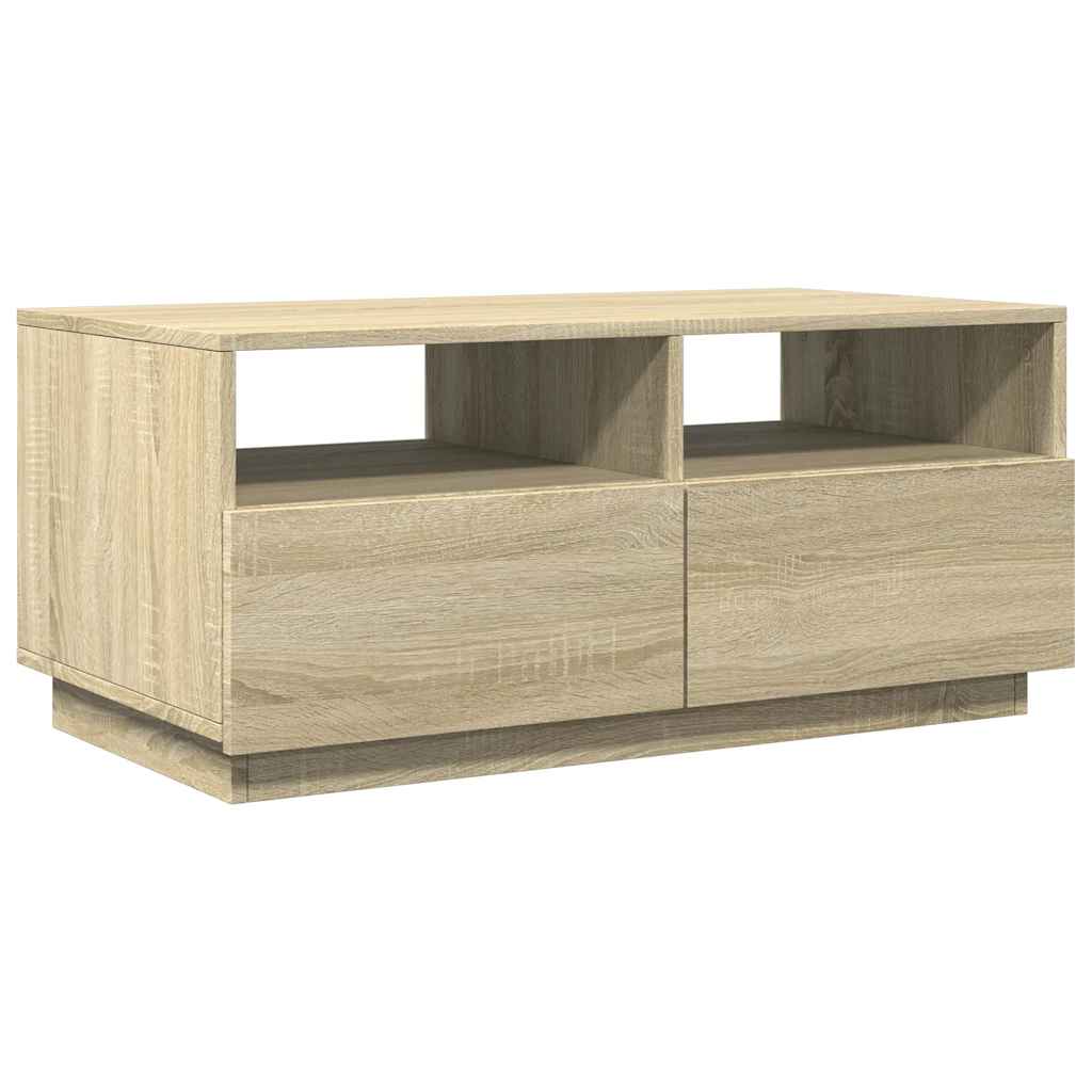 vidaXL Salontafel met LED-verlichting 90x49x40 cm sonoma eikenkleurig afbeelding