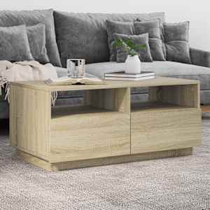 Konferenční stolek s LED osvětlením dub sonoma 90 x 49 x 40 cm - obrázek 1