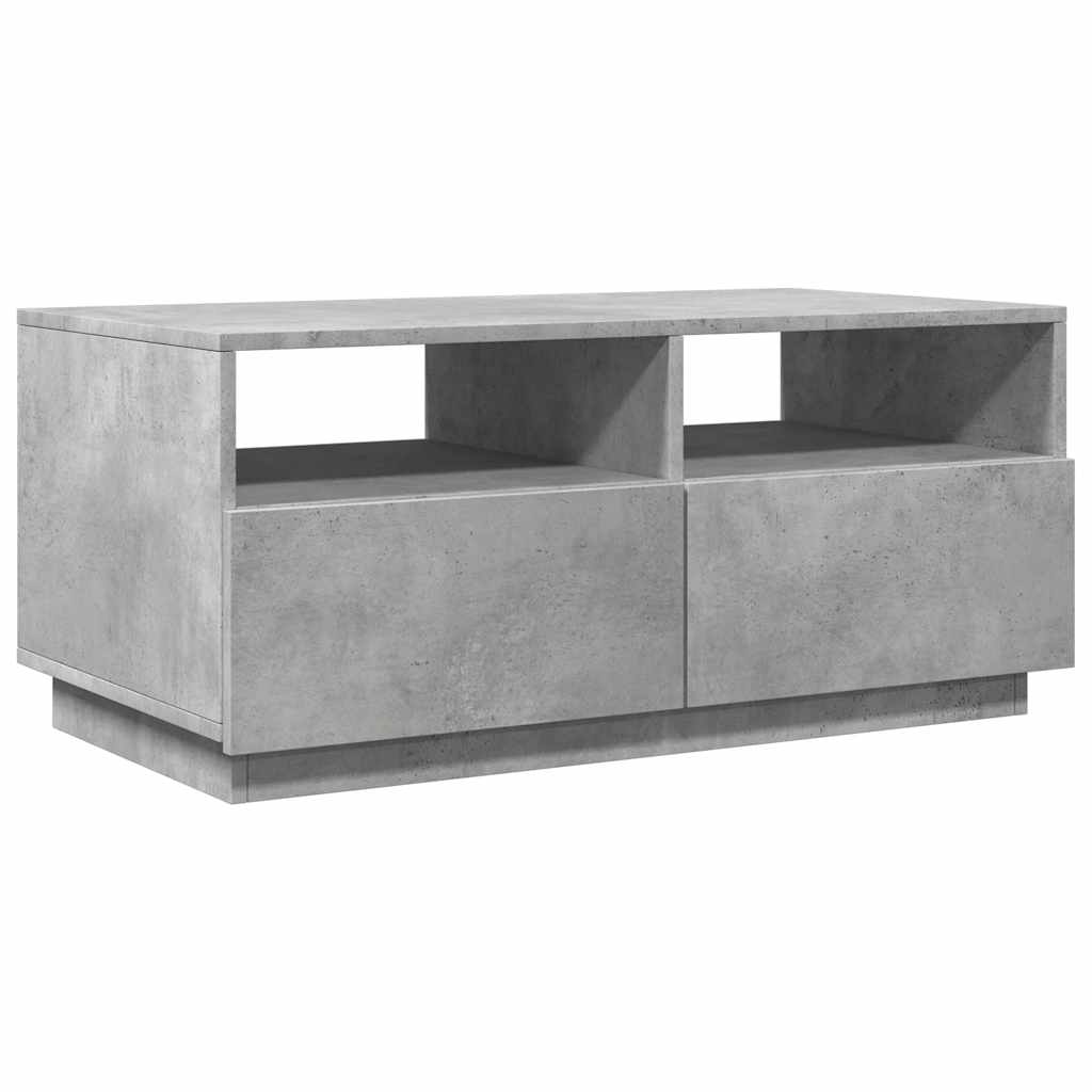 vidaXL Salontafel met LED-verlichting 90x49x40 cm betongrijs afbeelding
