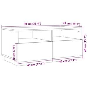 Konferenční stolek s LED osvětlením betonově šedý 90x49x40 cm - obrázek 13
