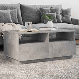 Konferenční stolek s LED osvětlením betonově šedý 90x49x40 cm - obrázek 1