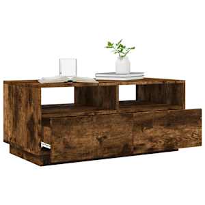Konferenční stolek s LED osvětlením kouřový dub 90 x 49 x 40 cm - obrázek 4