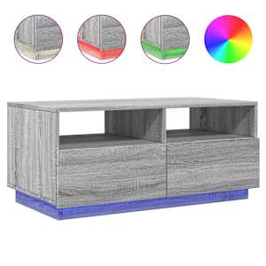 Konferenční stolek s LED osvětlením šedý sonoma 90 x 49 x 40 cm - obrázek 2