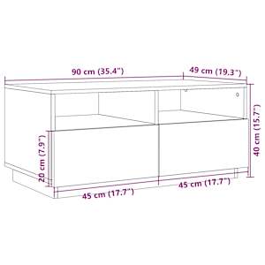 Konferenční stolek s LED osvětlením šedý sonoma 90 x 49 x 40 cm - obrázek 13