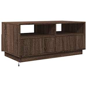 Konferenční stolek s LED osvětlením hnědý dub 90 x 49 x 40 cm - obrázek 8