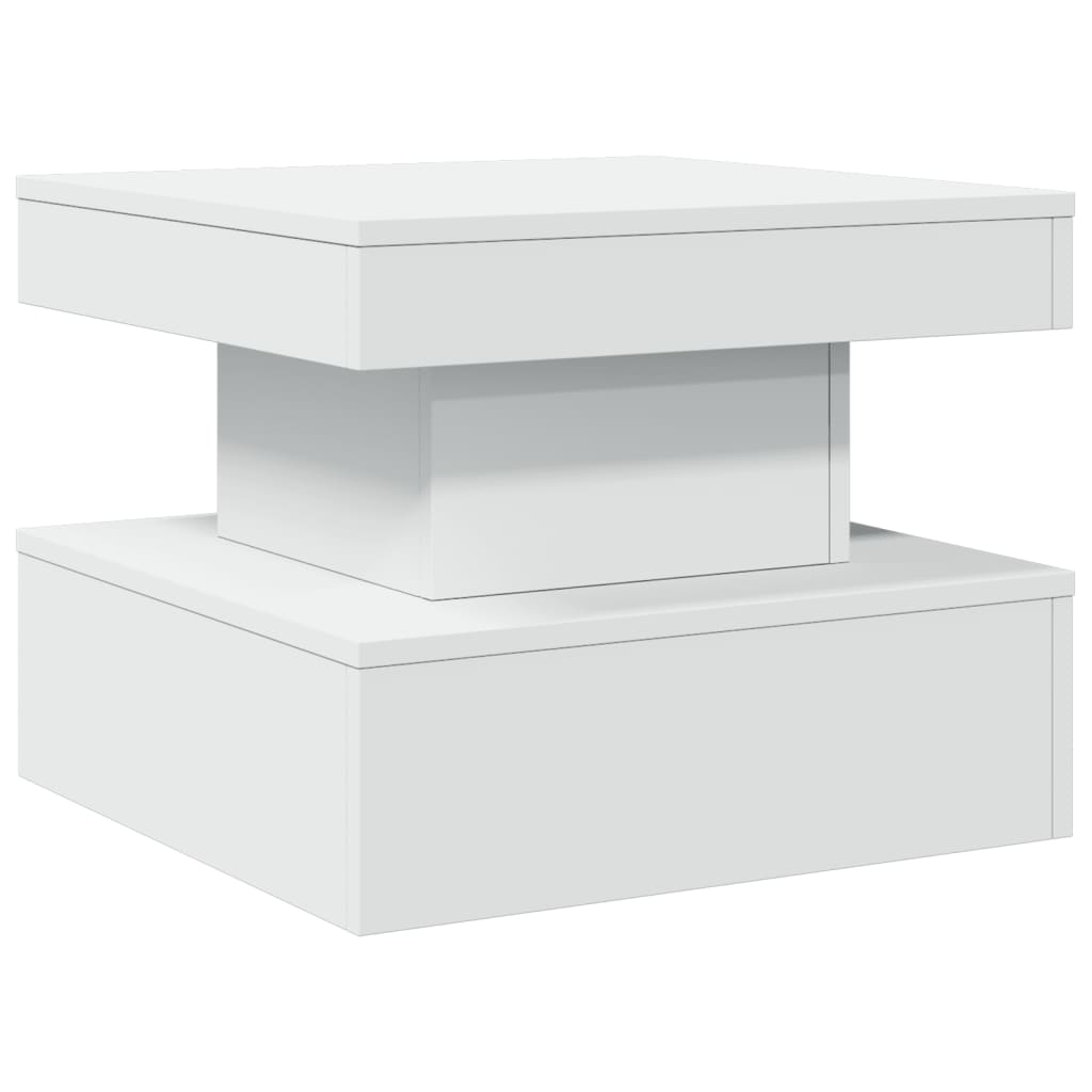 vidaXL Salontafel met LED-verlichting 50x50x40 cm wit afbeelding