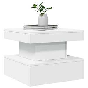 Konferenční stolek s LED osvětlením bílý 50 x 50 x 40 cm - obrázek 6