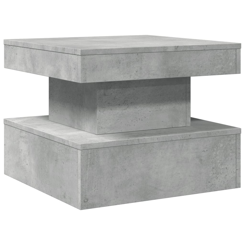 vidaXL Salontafel met LED-verlichting 50x50x40 cm betongrijs afbeelding