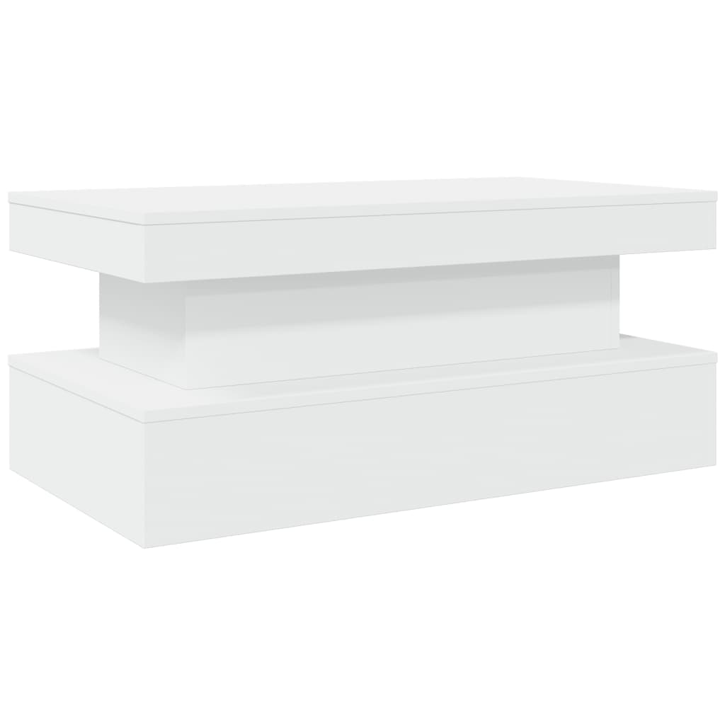 vidaXL Salontafel met LED-verlichting 90x50x40 cm wit afbeelding