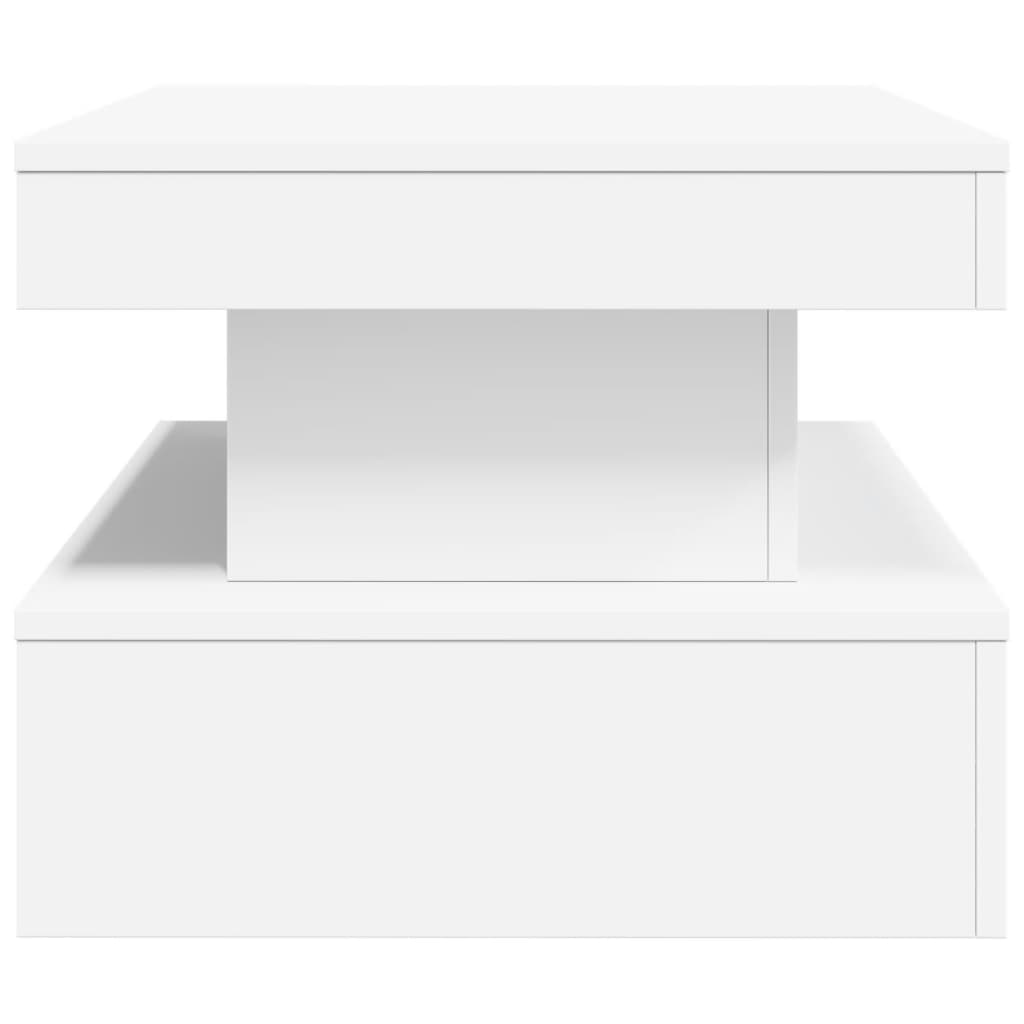 Konferenčný stolík  s LED svetlami biely 90x50x40 cm