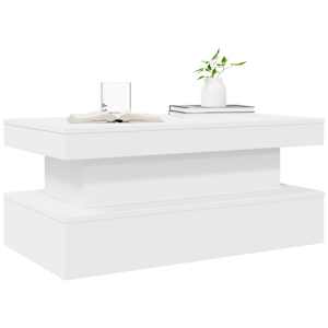 Konferenční stolek s LED osvětlením bílý 90 x 50 x 40 cm - obrázek 6