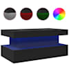 vidaXL LED-tuledega kohvilaud, must, 90x50x40 cm
