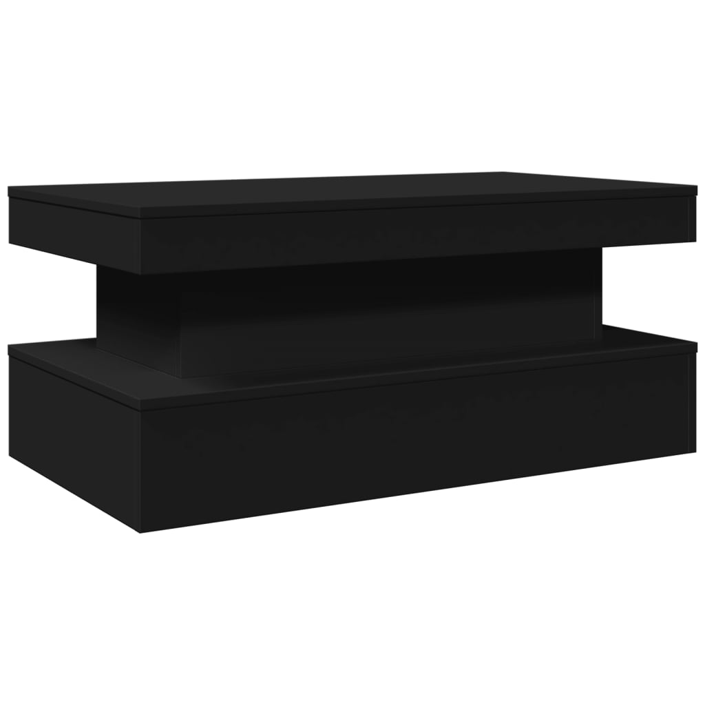 vidaXL Salontafel met LED-verlichting 90x50x40 cm zwart afbeelding