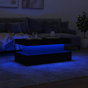 Konferenční stolek s LED osvětlením černý 90 x 50 x 40 cm - obrázek 5