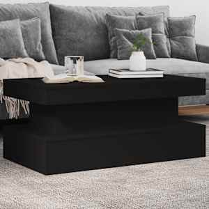 Konferenční stolek s LED osvětlením černý 90 x 50 x 40 cm - obrázek 1