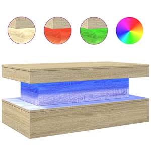 Konferenční stolek s LED osvětlením dub sonoma 90 x 50 x 40 cm - obrázek 2