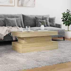 Konferenční stolek s LED osvětlením dub sonoma 90 x 50 x 40 cm - obrázek 4
