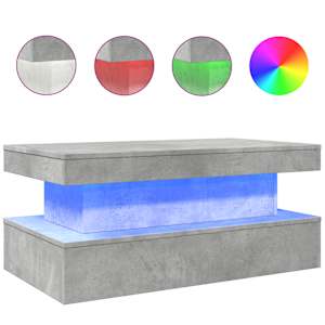 Konferenční stolek s LED osvětlením betonově šedý 90x50x40 cm - obrázek 2