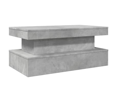 vidaXL Konferenčn&yacute; stol&iacute;k s LED svetlami bet&oacute;novosiv&yacute; 90x50x40 cm