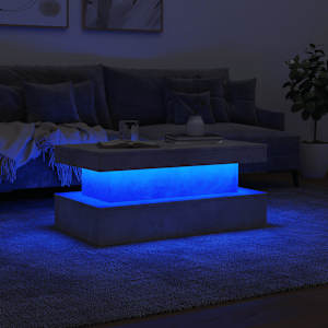 Konferenční stolek s LED osvětlením betonově šedý 90x50x40 cm - obrázek 5