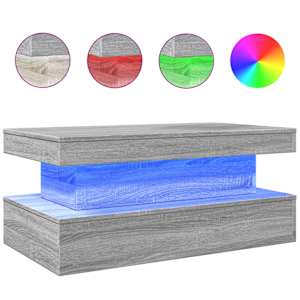 Konferenční stolek s LED osvětlením šedý sonoma 90 x 50 x 40 cm - obrázek 2