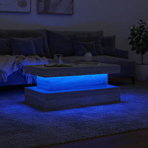 Konferenční stolek s LED osvětlením šedý sonoma 90 x 50 x 40 cm - obrázek 5