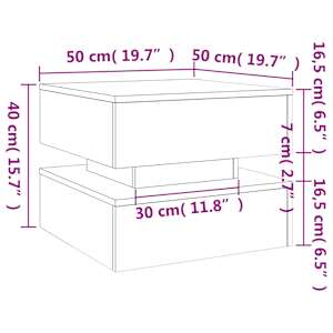 Konferenční stolek s LED osvětlením bílý 50 x 50 x 40 cm - obrázek 15