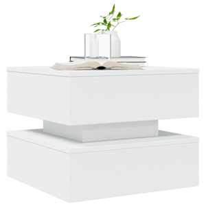 Konferenční stolek s LED osvětlením bílý 50 x 50 x 40 cm - obrázek 6