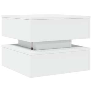 Konferenční stolek s LED osvětlením bílý 50 x 50 x 40 cm - obrázek 9
