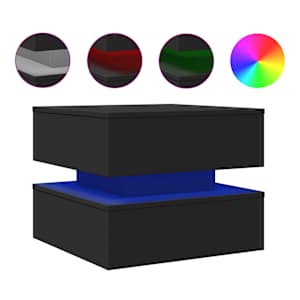 Konferenční stolek s LED osvětlením černý 50 x 50 x 40 cm - obrázek 2