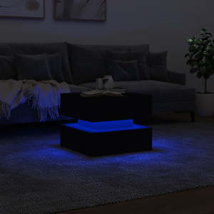 Konferenční stolek s LED osvětlením černý 50 x 50 x 40 cm - obrázek 5
