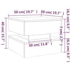 Konferenční stolek s LED osvětlením dub sonoma 50 x 50 x 40 cm - obrázek 15