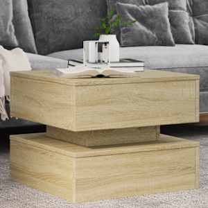 Klubska mizica z LED lučkami sonoma hrast 50x50x40 cm