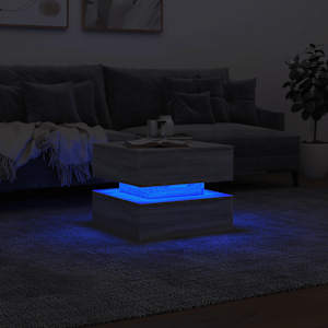 Konferenční stolek s LED osvětlením šedý sonoma 50 x 50 x 40 cm - obrázek 5