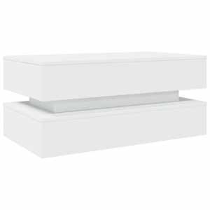 Konferenční stolek s LED osvětlením bílý 90 x 50 x 40 cm - obrázek 3